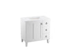 KOHLER Poplin 36" bathroom vanity cabinet with sink and quartz top