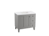 KOHLER Poplin 36" bathroom vanity cabinet with sink and quartz top