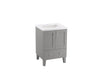 KOHLER Poplin 24" bathroom vanity cabinet with sink and quartz top