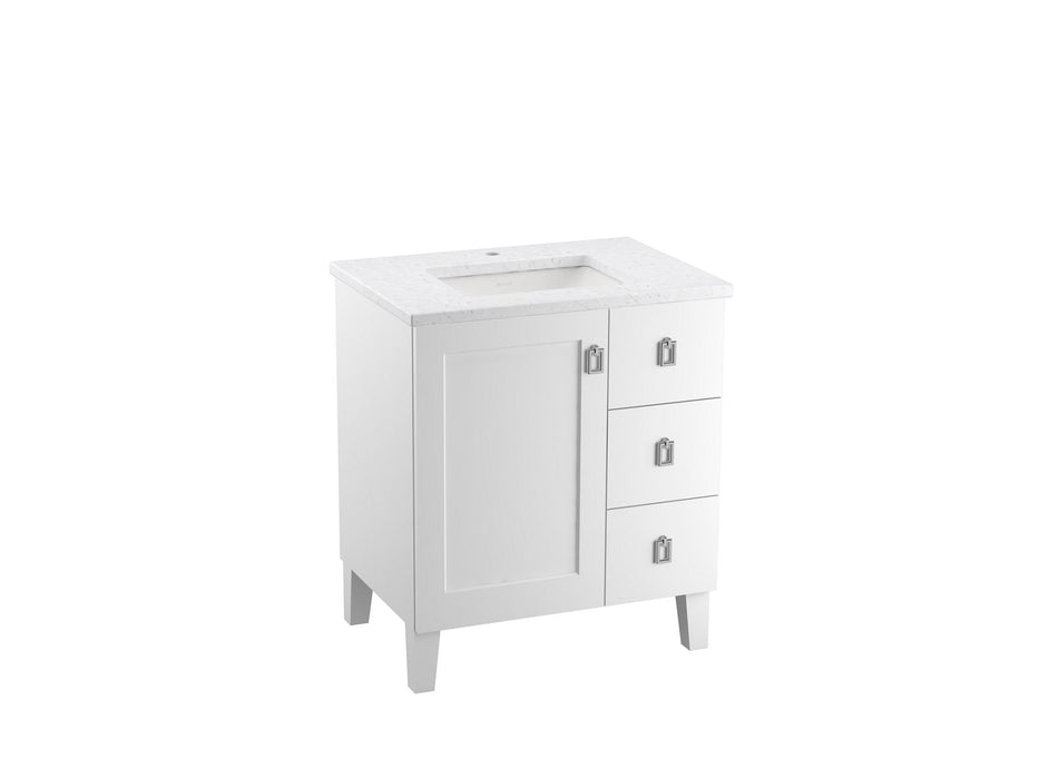 KOHLER Poplin 30" bathroom vanity cabinet with sink and quartz top