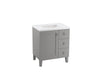 KOHLER Poplin 30" bathroom vanity cabinet with sink and quartz top
