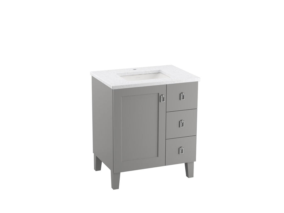 KOHLER Poplin 30" bathroom vanity cabinet with sink and quartz top