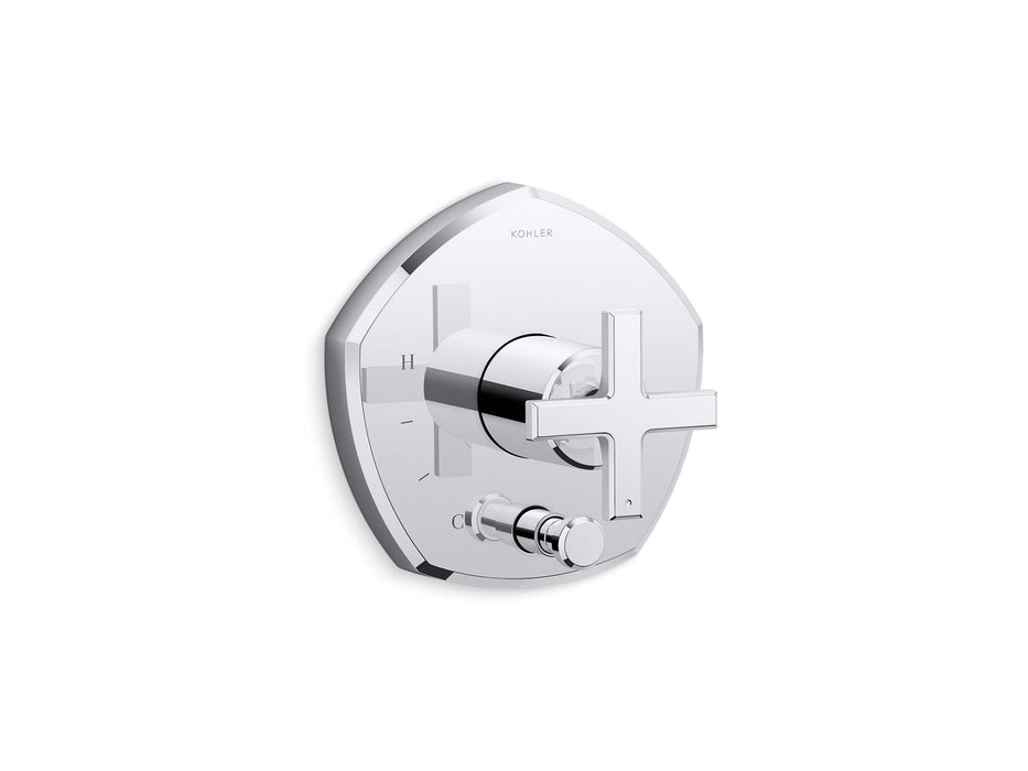 KOHLER K-T27044-3 Occasion Rite-Temp valve trim with push-button diverter and cross handle