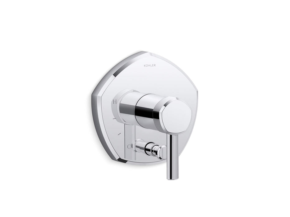 KOHLER K-T27044-4 Occasion Rite-Temp valve trim with push-button diverter and lever handle