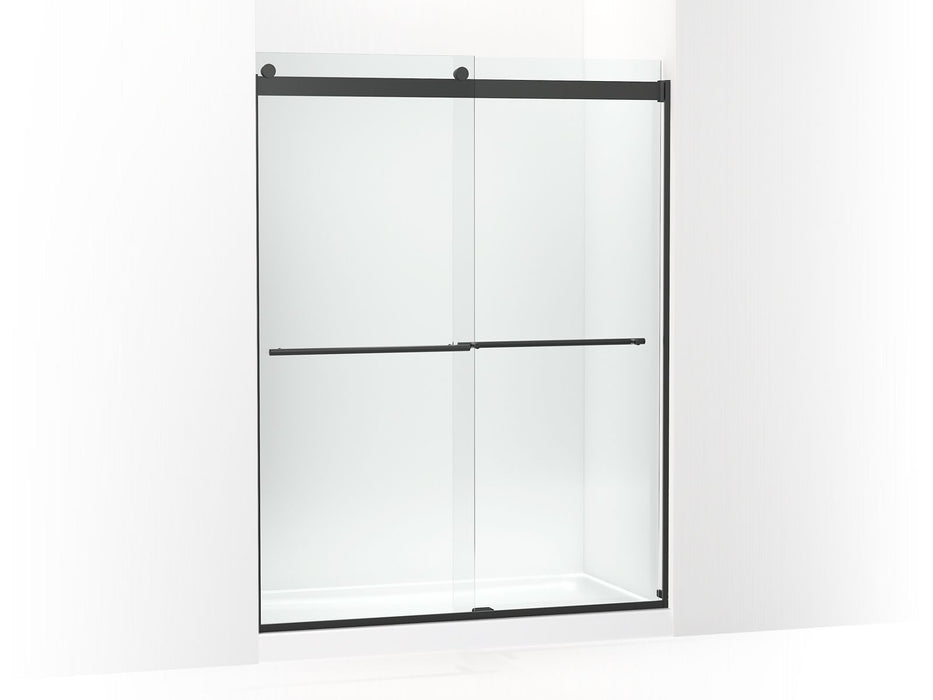 KOHLER K-702424-L Levity Plus Frameless sliding shower door, 77-9/16" H x 56-5/8 - 59-5/8" W, with 5/16"-thick Crystal Clear glass