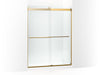 KOHLER K-702424-L Levity Plus Frameless sliding shower door, 77-9/16" H x 56-5/8 - 59-5/8" W, with 5/16"-thick Crystal Clear glass