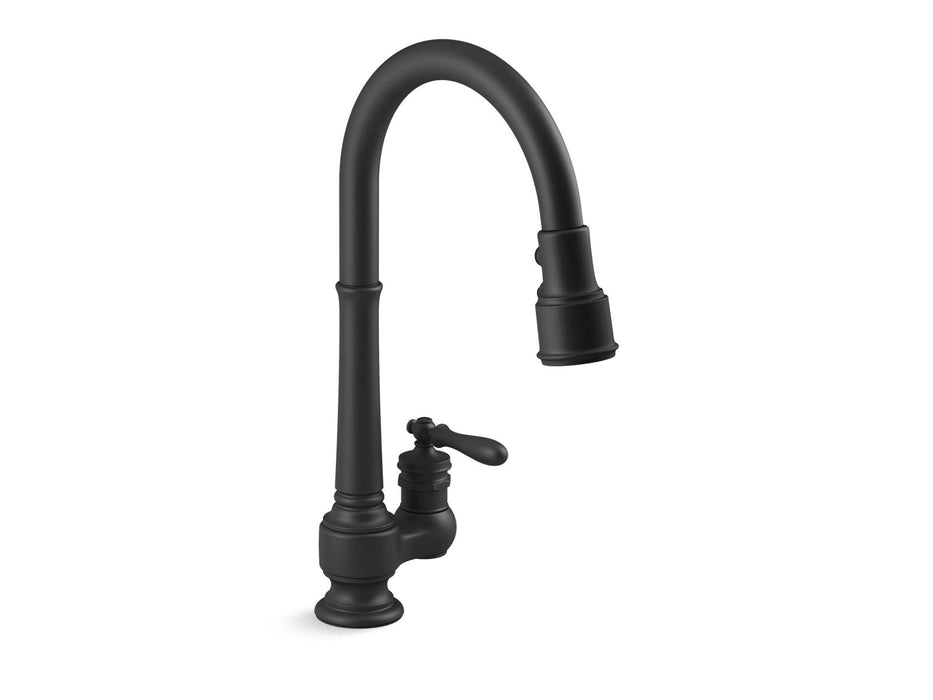 KOHLER K-99260 Artifacts Pull-down kitchen sink faucet with three-function sprayhead