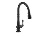 KOHLER K-99259 Artifacts Pull-down kitchen sink faucet with three-function sprayhead