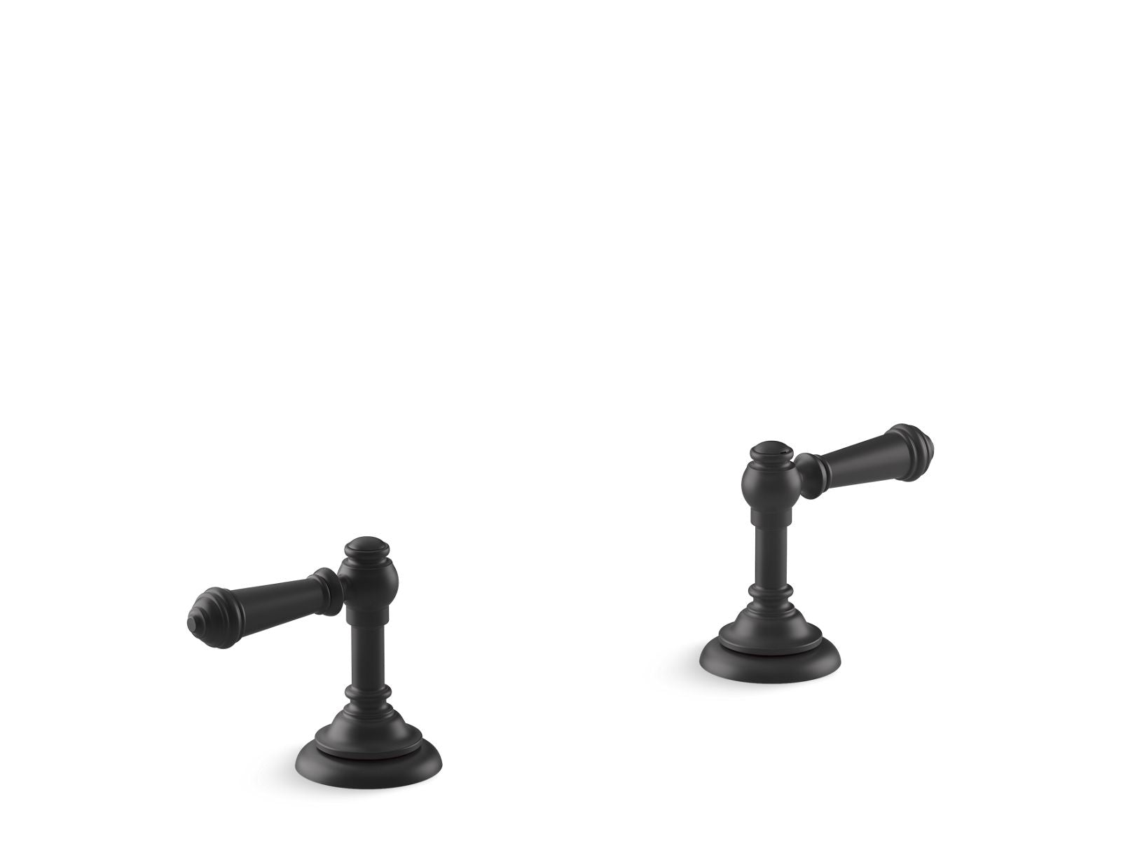 KOHLER Artifacts Double Handle Deck-Mount Bath Faucet Handle Trim with Lever Design in Matte Black
