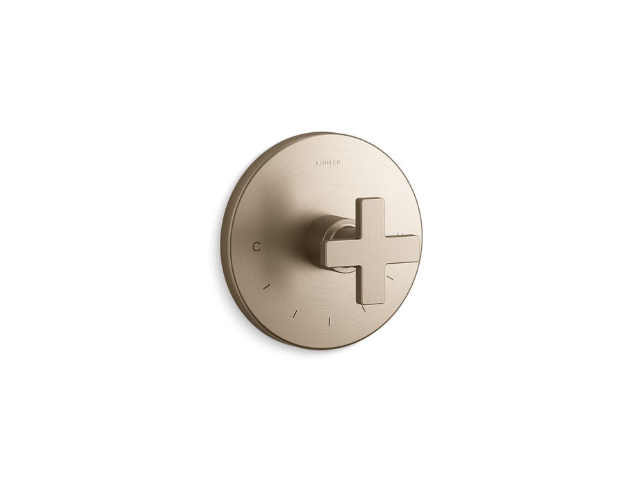 KOHLER Composed MasterShower temperature control valve trim with cross handle