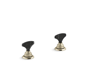KOHLER K-98068-6NRO Artifacts Nero Marquina T-handle bathroom sink faucet handles