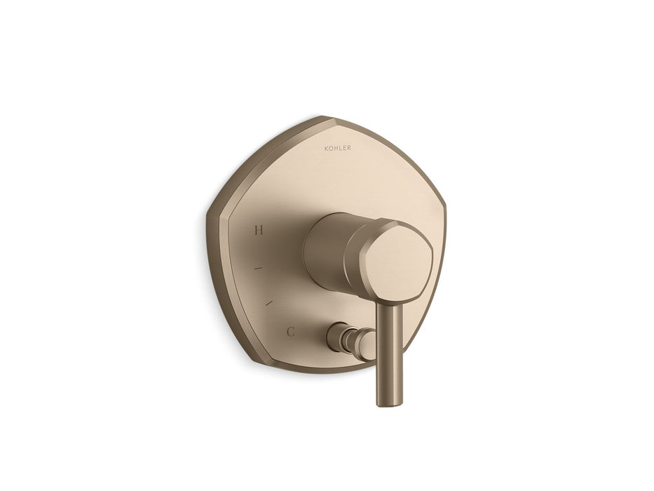 KOHLER K-T27044-4 Occasion Rite-Temp valve trim with push-button diverter and lever handle