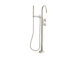 KOHLER K-T77984-9 Components Floor-mount bath filler trim with industrial handles and handshower