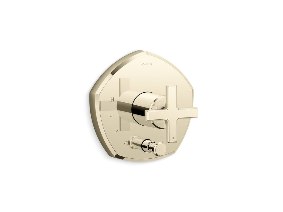 KOHLER K-T27044-3 Occasion Rite-Temp valve trim with push-button diverter and cross handle