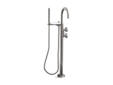 KOHLER K-T77984-9 Components Floor-mount bath filler trim with industrial handles and handshower