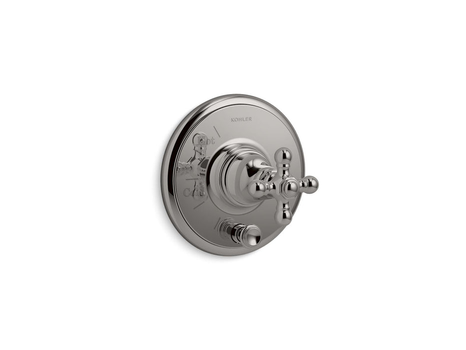 KOHLER K-T72768-3 Artifacts Rite-Temp valve trim with push-button diverter and cross handle