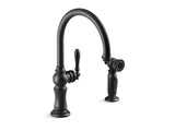 KOHLER K-99262 Artifacts Single-handle kitchen sink faucet with two-function sprayhead