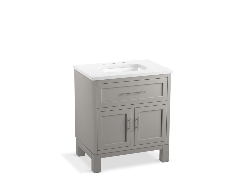 KOHLER K-28380-ASB Quo 30" bathroom vanity cabinet with sink and quartz top