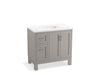 KOHLER K-31244-ASB Quo 36" bathroom vanity cabinet with sink and quartz top