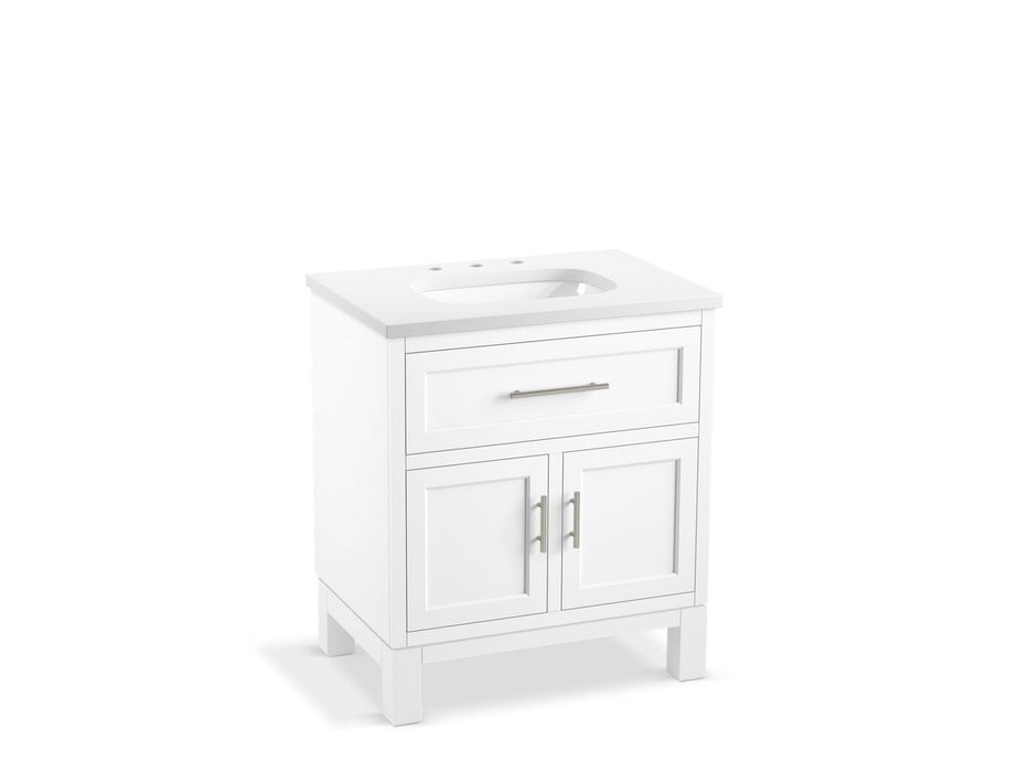 KOHLER K-28380-ASB Quo 30" bathroom vanity cabinet with sink and quartz top
