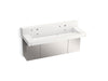 KOHLER K-81027-BSS Constellation 60" wall-mount trough lavatory system with backsplash