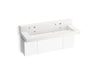 KOHLER K-81027-BPW Constellation 60" wall-mount trough lavatory system with backsplash