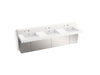 KOHLER K-81026-BSS Constellation 90" wall-mount basin lavatory system with backsplash