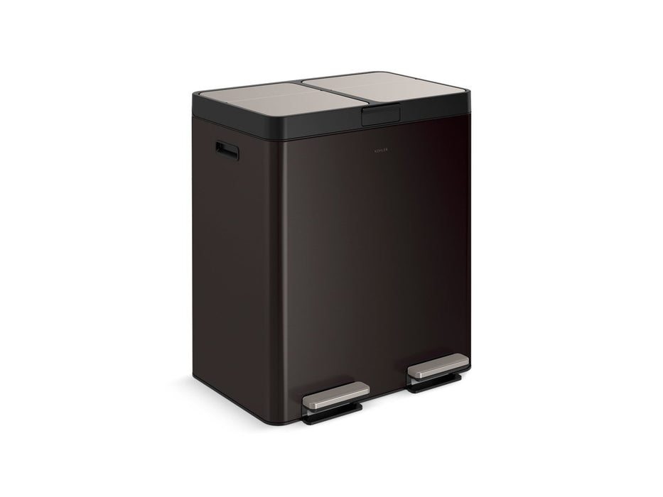 KOHLER K-23828 82-liter stainless steel dual-bin step trash can