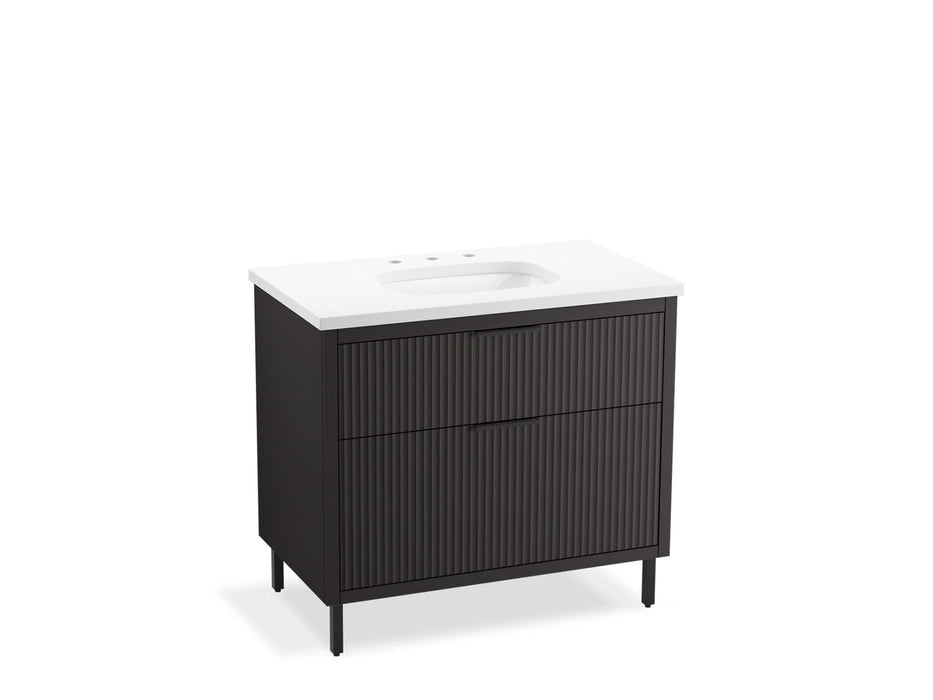 KOHLER K-32171-ASB Spacity 36" wall-hung bathroom vanity cabinet with sink and quartz top