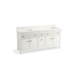 KOHLER K-35023 Malin by Studio McGee 72" bathroom vanity cabinet with sinks and quartz top