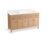 KOHLER K-35022 Malin by Studio McGee 60" bathroom vanity cabinet with sinks and quartz top