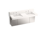 KOHLER K-81025-BSS Constellation 60" wall-mount basin lavatory system with backsplash