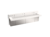 KOHLER K-81028-BSS Constellation 90" wall-mount trough lavatory system with backsplash