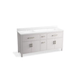 KOHLER K-40642-BD1 Kresla 72" bathroom vanity cabinet with sinks and quartz top