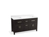 KOHLER K-40641-BD1 Kresla 60" bathroom vanity cabinet with sinks and quartz top