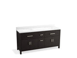 KOHLER K-40642-BD1 Kresla 72" bathroom vanity cabinet with sinks and quartz top