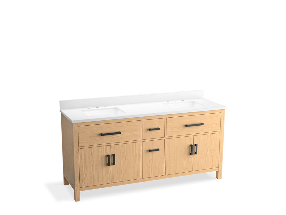 KOHLER K-40642-BD1 Kresla 72" bathroom vanity cabinet with sinks and quartz top