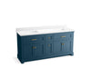 KOHLER K-29264-BD1 Charlemont 73" bathroom vanity cabinet with sinks and quartz top