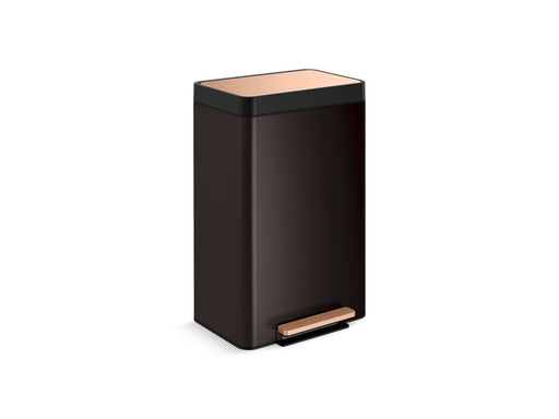 KOHLER K-20940 13-gallon stainless steel step trash can