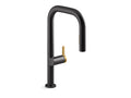 Matte Black with Moderne Brass