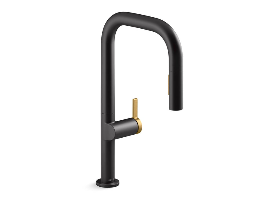 KOHLER Components Touchless pull-down kitchen sink faucet with two-function sprayhead