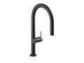 Matte Black with Moderne Brass