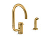 KOHLER K-28272 Components Single-handle kitchen sink faucet with two-function extended-reach spout and side sprayer