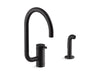 KOHLER K-28272 Components Single-handle kitchen sink faucet with two-function extended-reach spout and side sprayer