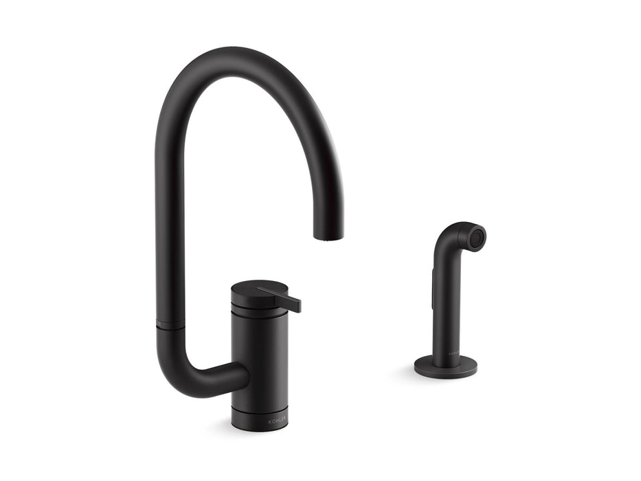 KOHLER K-28272 Components Single-handle kitchen sink faucet with two-function extended-reach spout and side sprayer