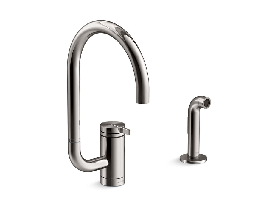 KOHLER K-28272 Components Single-handle kitchen sink faucet with two-function extended-reach spout and side sprayer