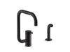 KOHLER K-28274 Components Single-handle kitchen sink faucet with two-function extended-reach spout and side sprayer