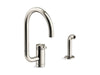 KOHLER K-28272 Components Single-handle kitchen sink faucet with two-function extended-reach spout and side sprayer