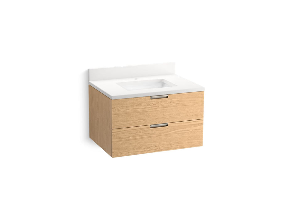 KOHLER Maxstow™ 30" wall-hung bathroom vanity cabinet with sink and quartz top