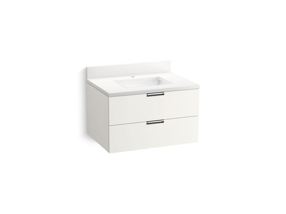KOHLER Maxstow™ 30" wall-hung bathroom vanity cabinet with sink and quartz top